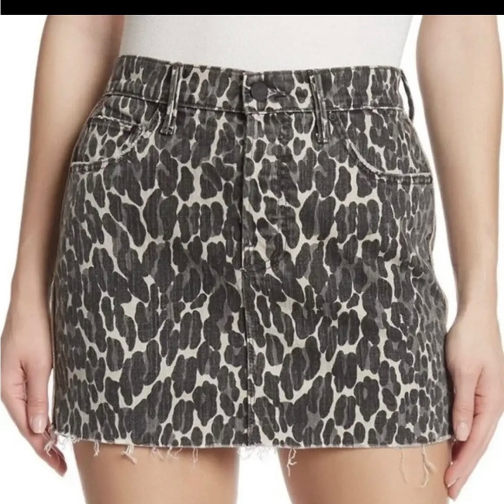 Mother denim vagabond leopard print skirt sz 25